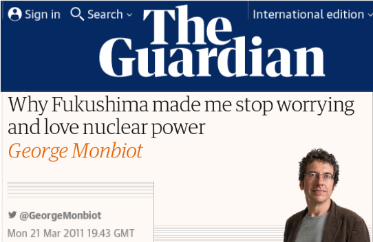 G. Monbiot amoureux du nucléaire